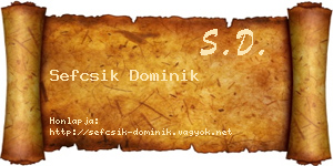 Sefcsik Dominik névjegykártya