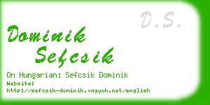 dominik sefcsik business card